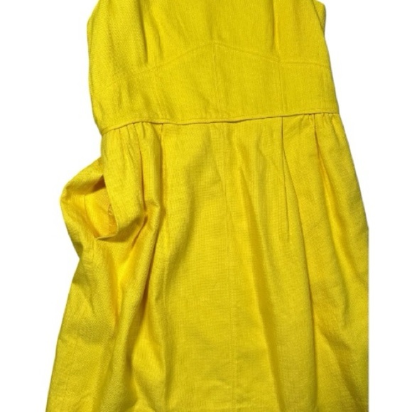 J Crew Cotton Tank Dress with Pockets Yellow Size 10 - Picture 3 of 7